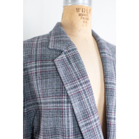 Vintage 80s Pendleton Gray Wool Plaid Blazer, Classic Academia Jacket, Retro LG - Picture 7 of 8